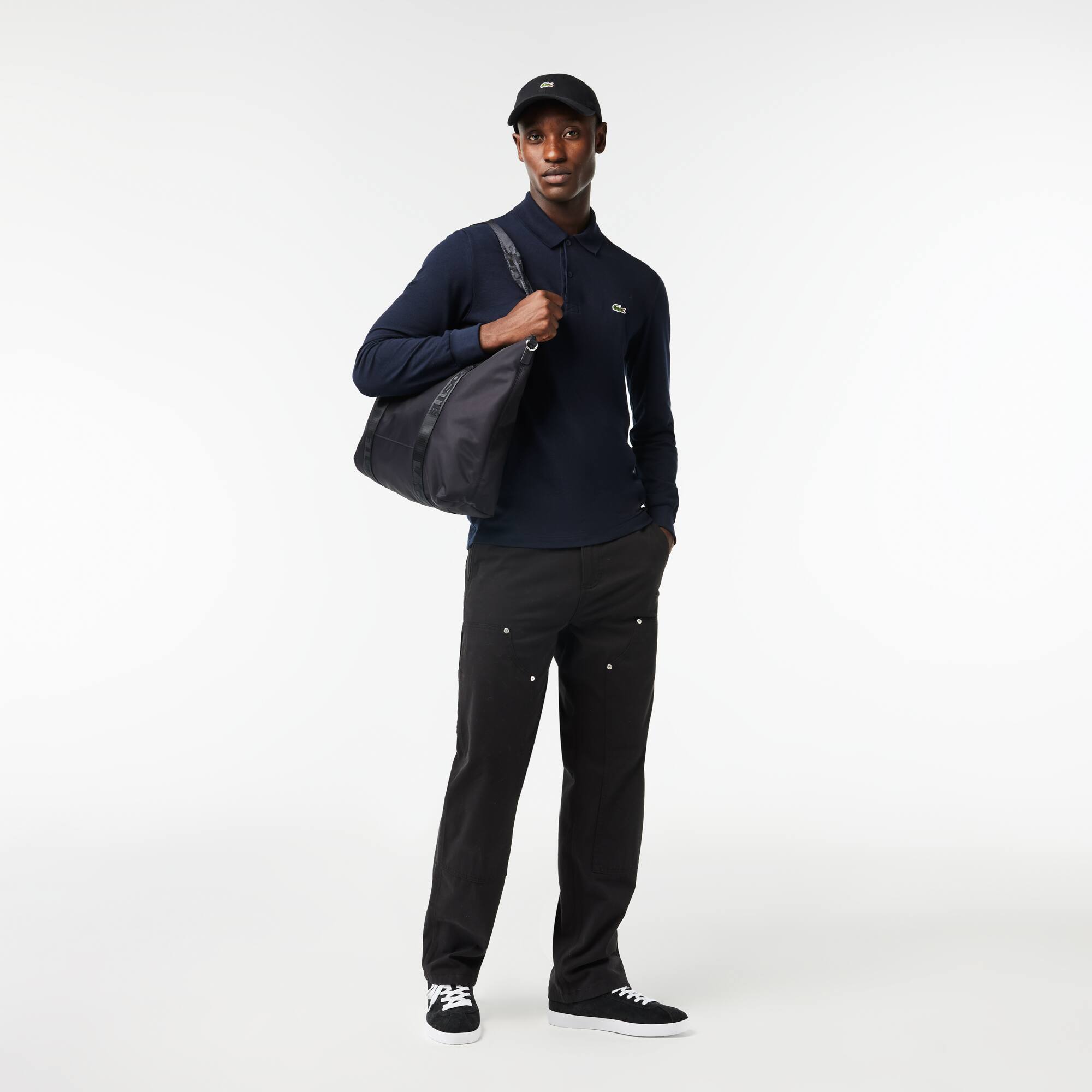 Polo regular fit coton polyester manches longues Manches Longues - Bleu - Lacoste - Homme