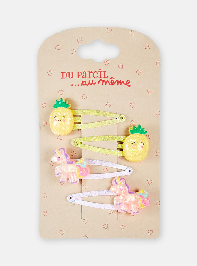 Lot de 4 barrettes fantaisie pour fille