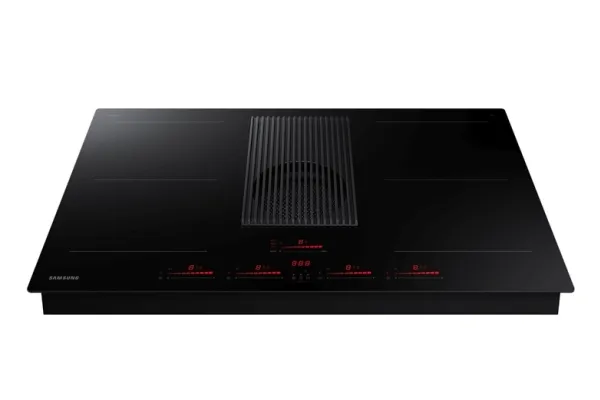 Samsung NZ84T9747VK - Induktions kogeplade - 4 plader - Niche - bredde: 80.7 cm - dybde: 49.2 cm - Klasse A  - sort med downdraft-udstødning