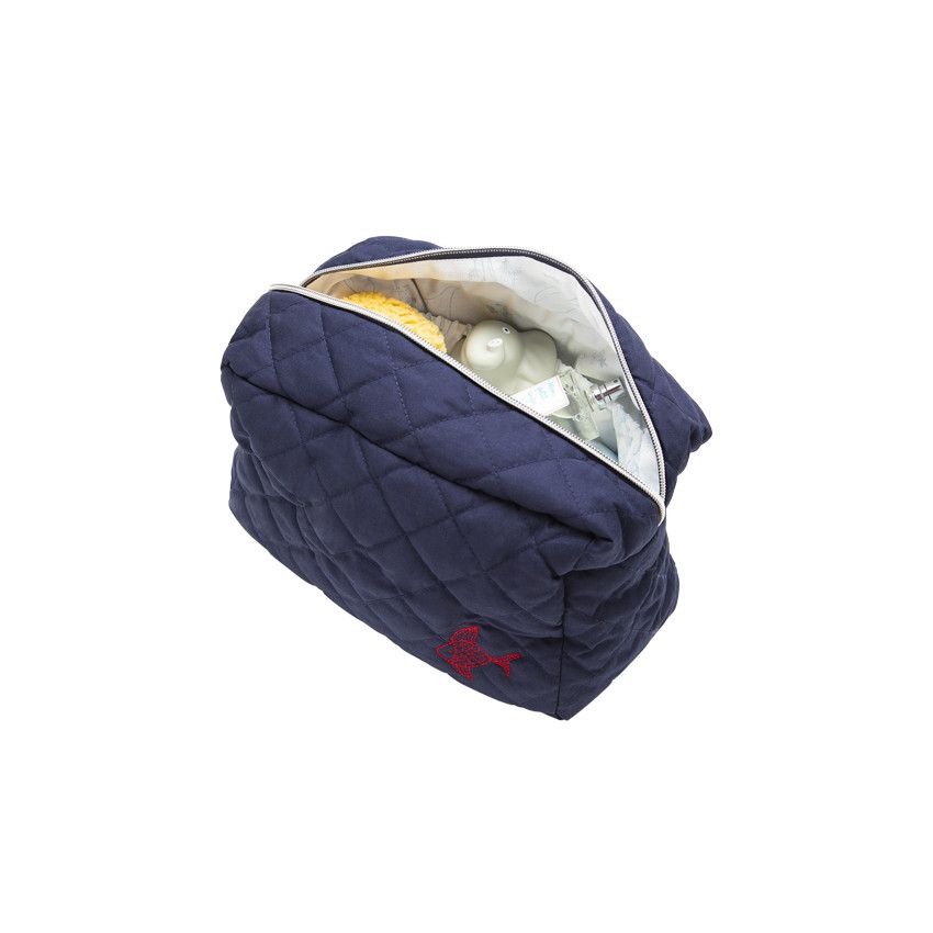 Trousse de toilette en coton - Bleu marine