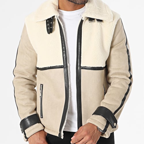 Veste Zippée Col Sherpa Beige