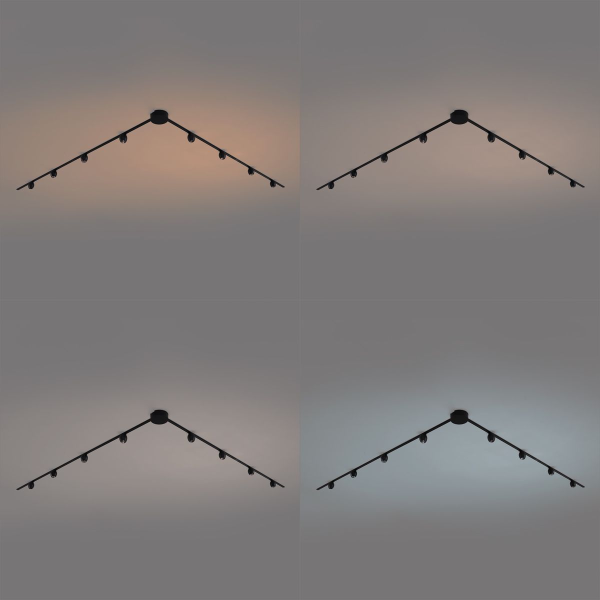 Modern railsysteem met 8 spots zwart 1-fase - Magnetic Zagaye