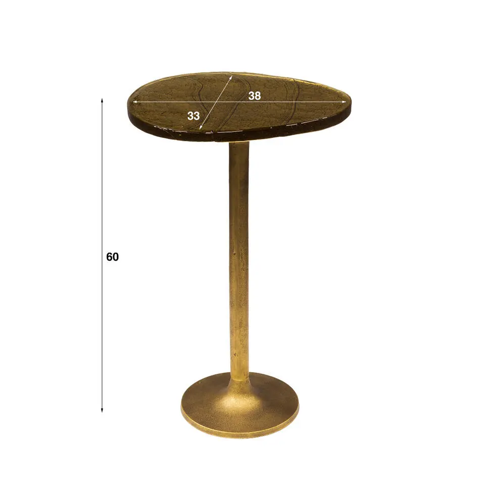 Fraaai - Benny bijzettafel L - goud antiek finish