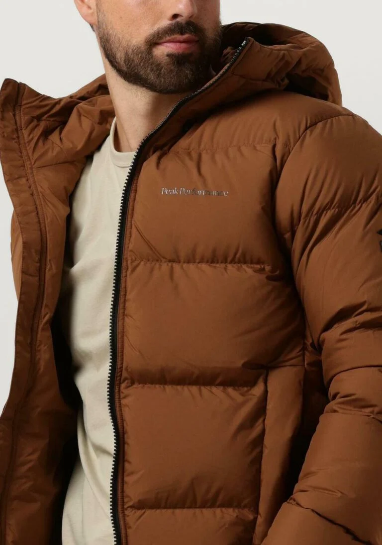 PEAK PERFORMANCE bruine peak performance gewatteerde jas rivel jacket