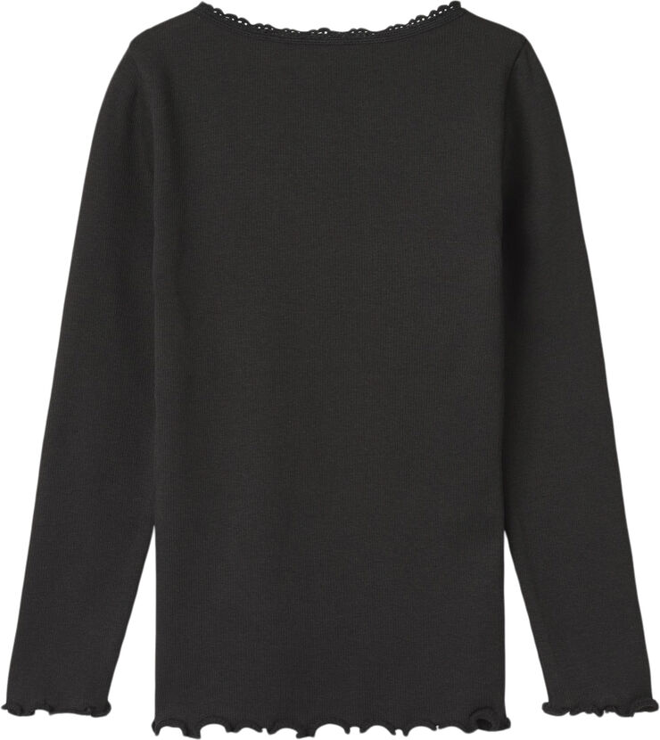 Wheat Langærmet Rib T-shirt Reese Sort