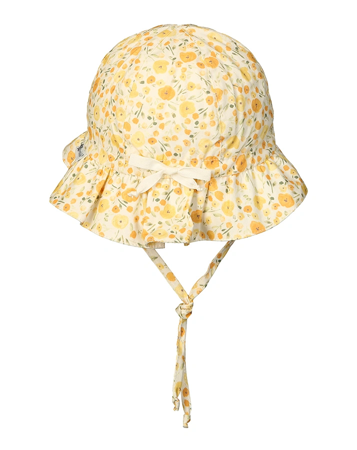 Sommerhut BLUMEN mit Schleife in gelb