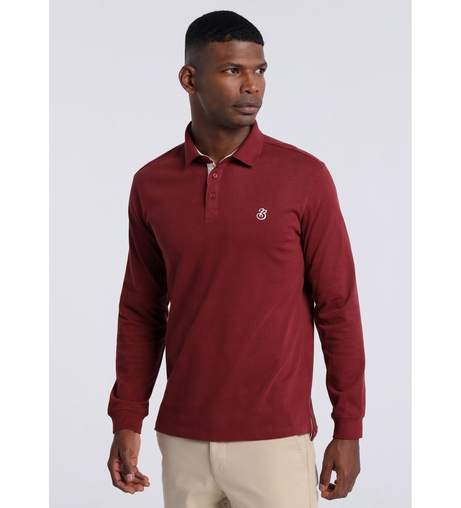 Camisa polo básica de manga comprida Bendorff na cor bordô.