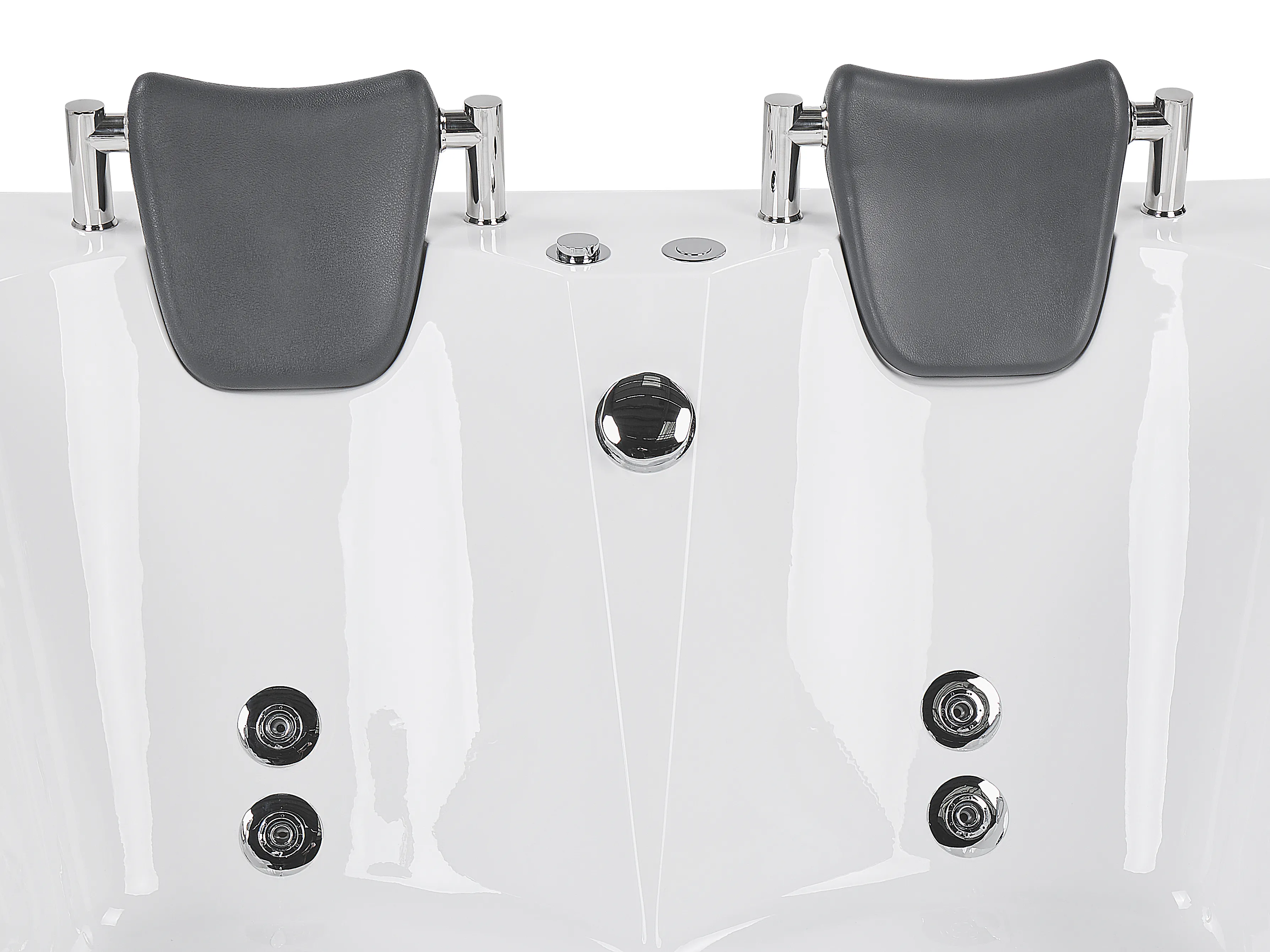 Hoek bubbelbad met LED BAYAMO rechtszijdig 170 x 120 cm Wit