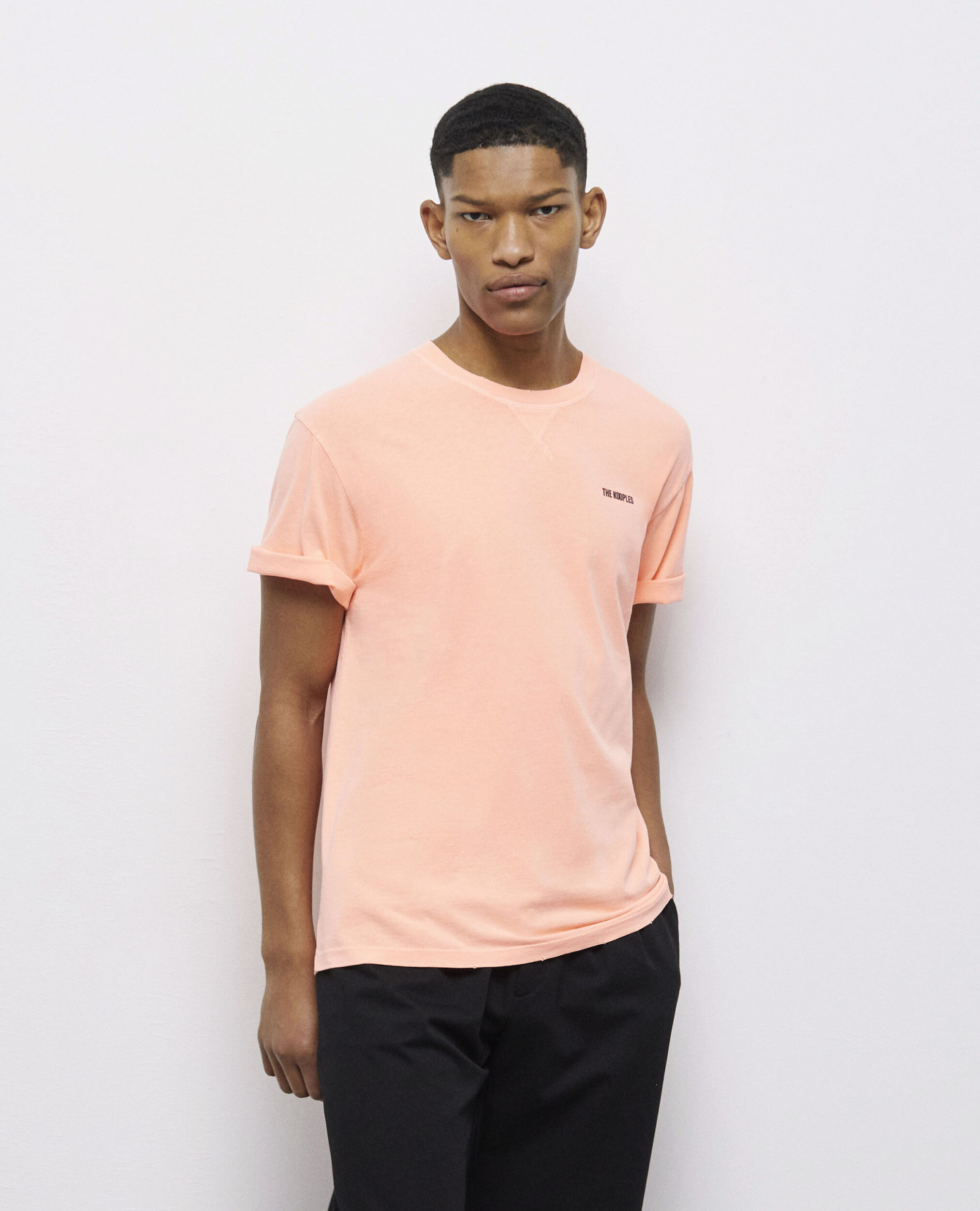 T-shirt orange fluo avec logo