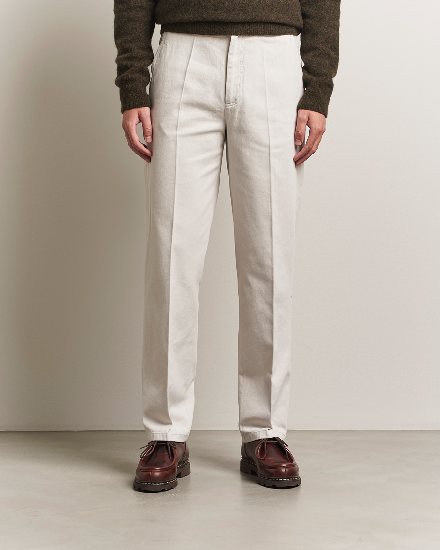 Filippa K Cotton Chino Trousers Chalk Grey