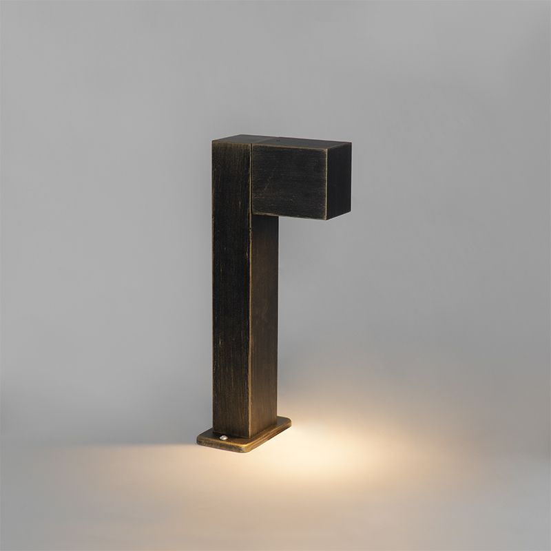 Buitenlamp antiek goud met grondpin en kabelmof 35cm IP44 - Baleno