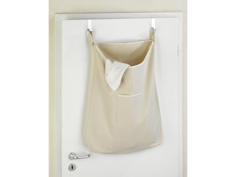 Wenko Wäschesammler Canguro  65 l, Beige/Silber Wäschesack aus hochwertiger Baumwolle