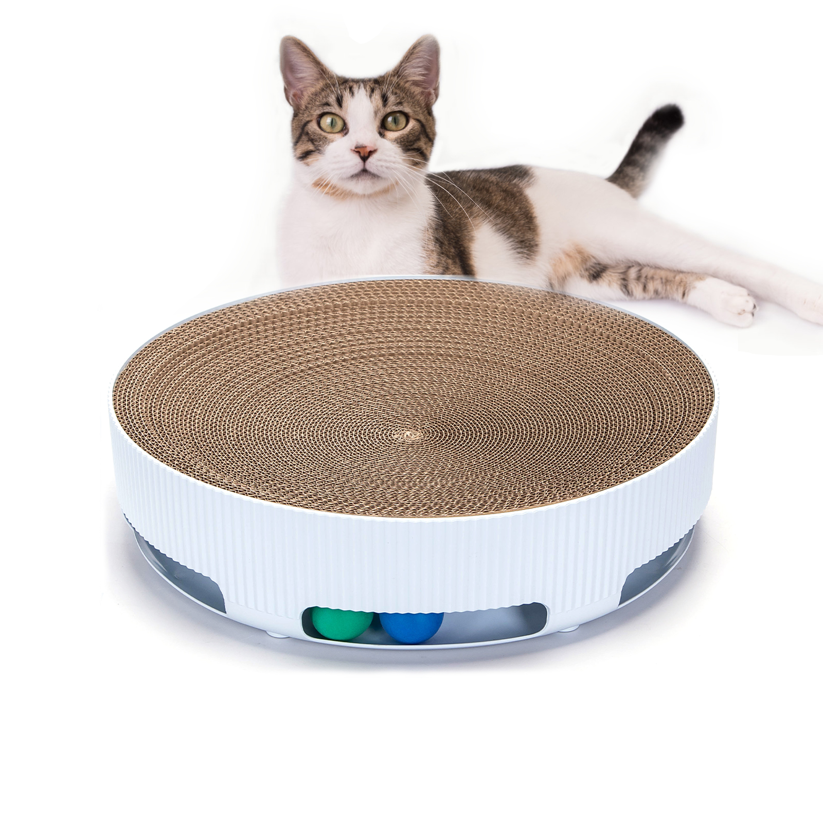 Arranhador de papelão 2 em 1 Nobleza para gatos com catnip, arranhador de papelão ondulado, arranhador para móveis, disponível em ambos os tamanhos.