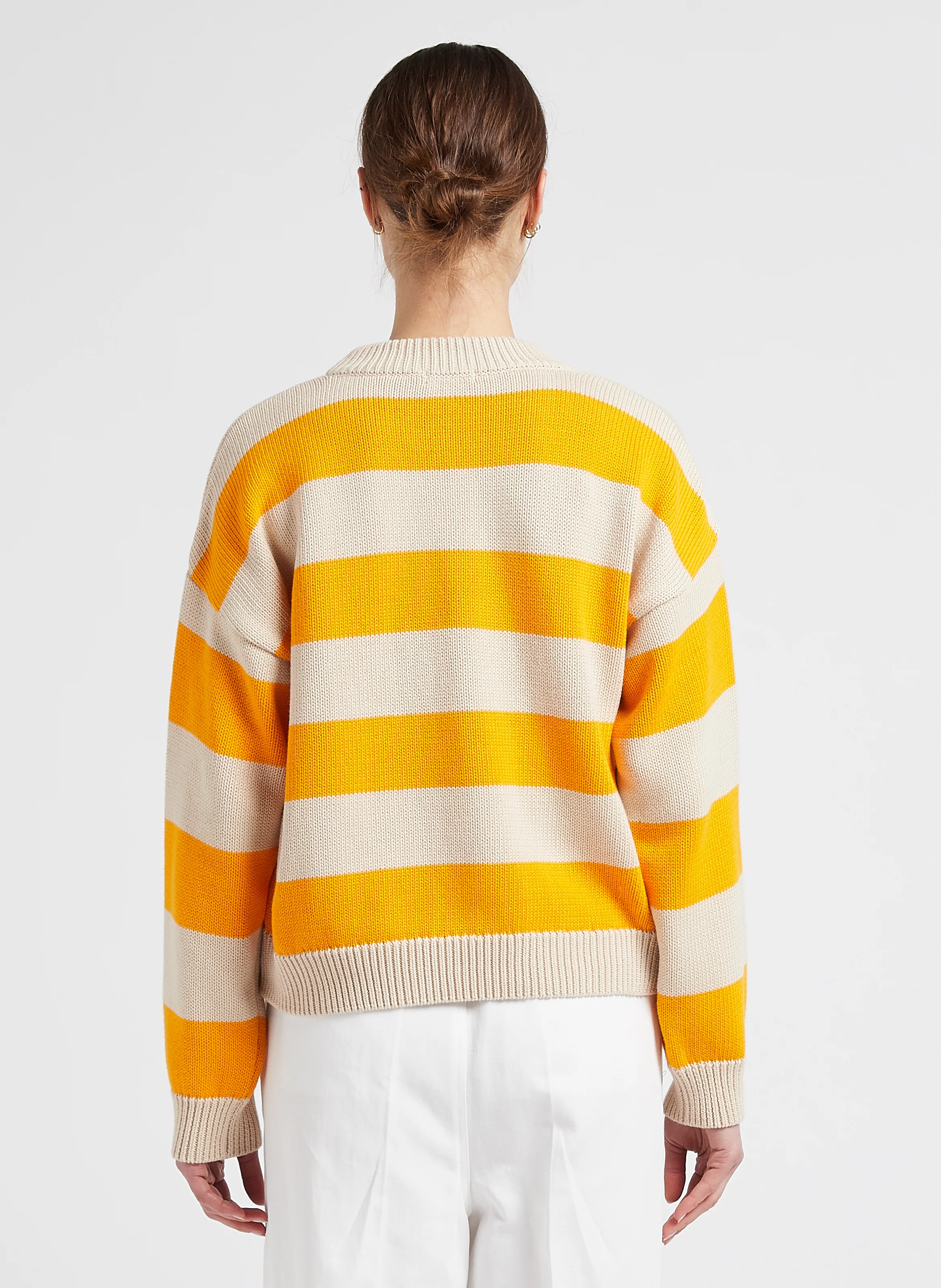 EMANUELLE - Pull col rond rayé en coton bio | Multicolore