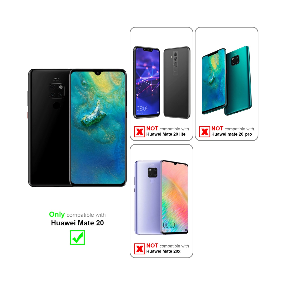 Huawei MATE 20 Skjermbeskytter Skärmskydd (hvit)