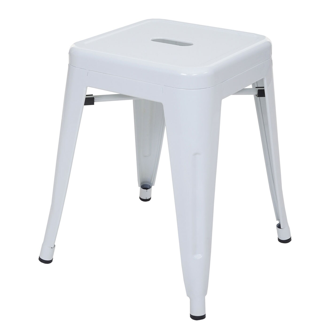 6er-Set Hocker MCW-A73, Metallhocker Sitzhocker, Metall Industriedesign stapelbar ~ weiß