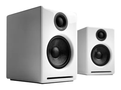 Audioengine A2  Wireless - Højttalere - trådløs - Bluetooth - USB - 30 Watt (Total) - 2-vejs - højglans hvid