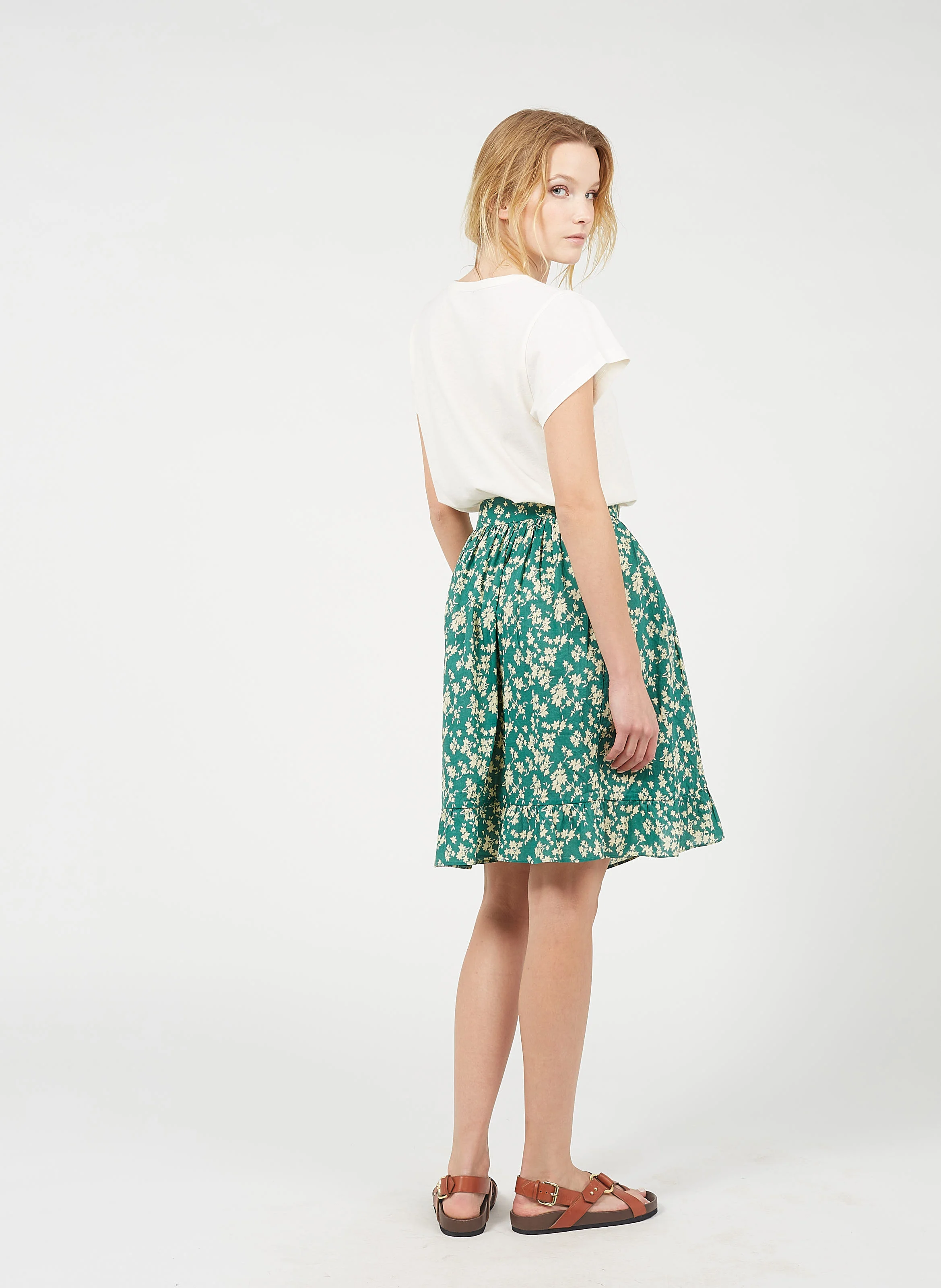MEXICO - Sandales plates en cuir | Marron