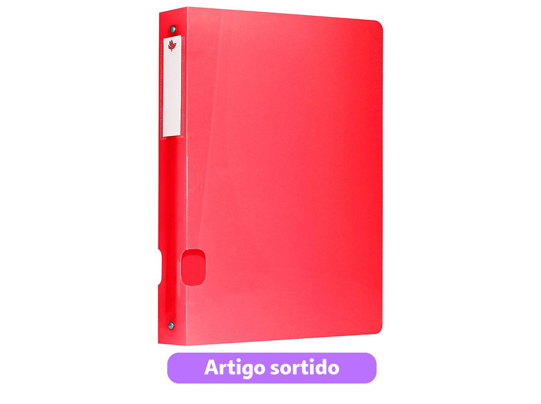 DOSSIER CAPA PLÁSTICO AUCHAN 4 ARGOLAS 40MM CORES SORTIDAS