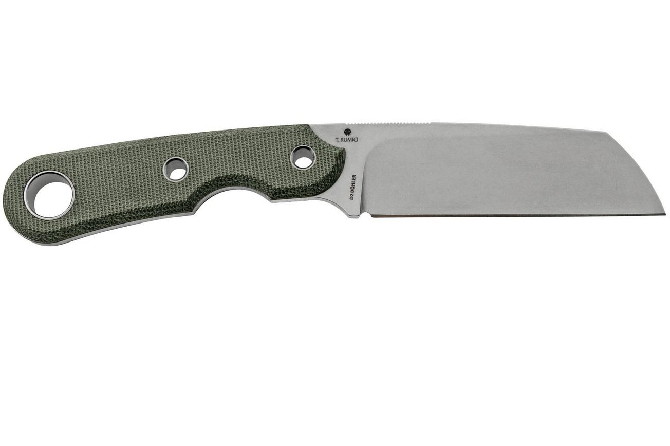 Viper Basic 2 VT4032CB D2 Sheepsfoot Stonewashed Black Canvas Micarta, vaststaand mes