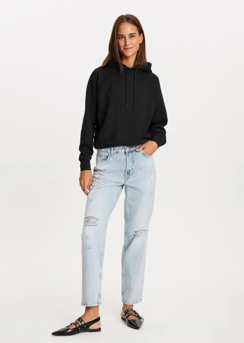 Oversized hoodie zwart (ZWART)