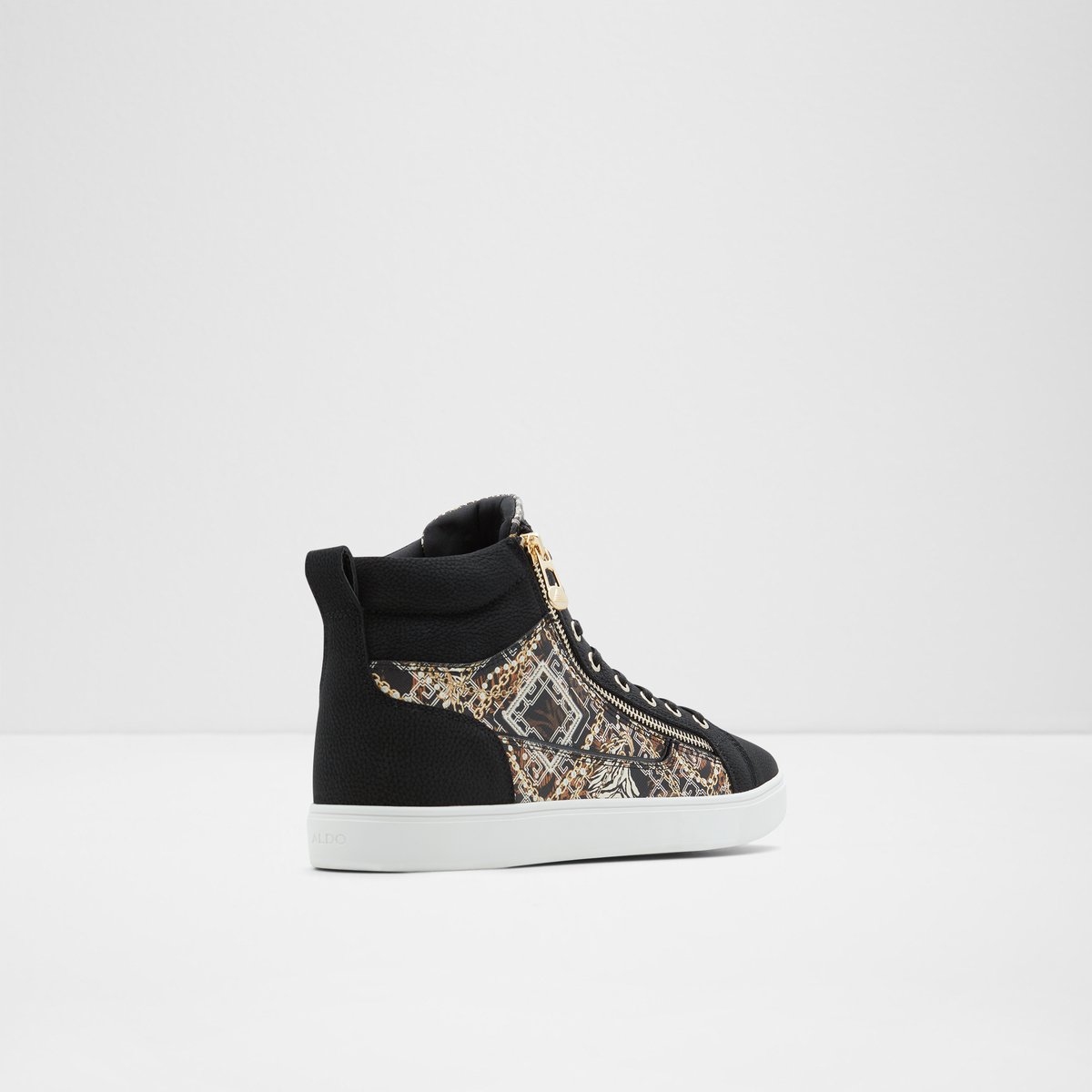 Popstar Black Synthetic Print Men High top