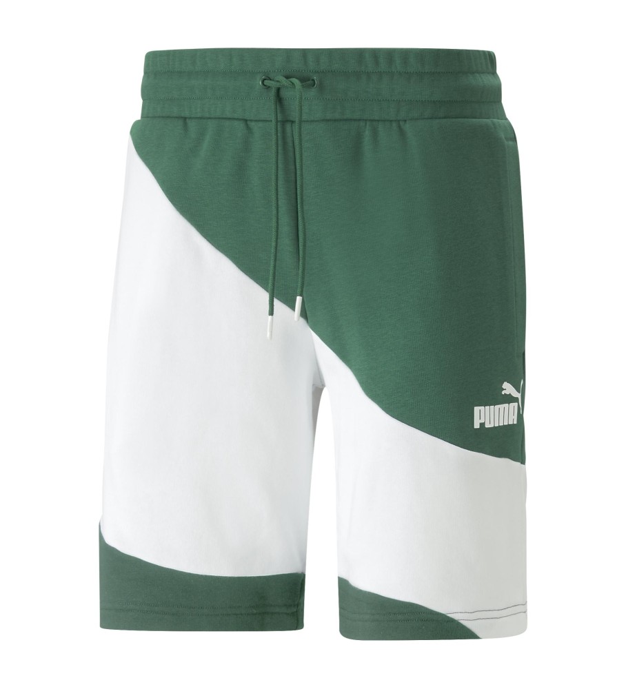 Tênis Puma Short Power Cat 9 verde e branco