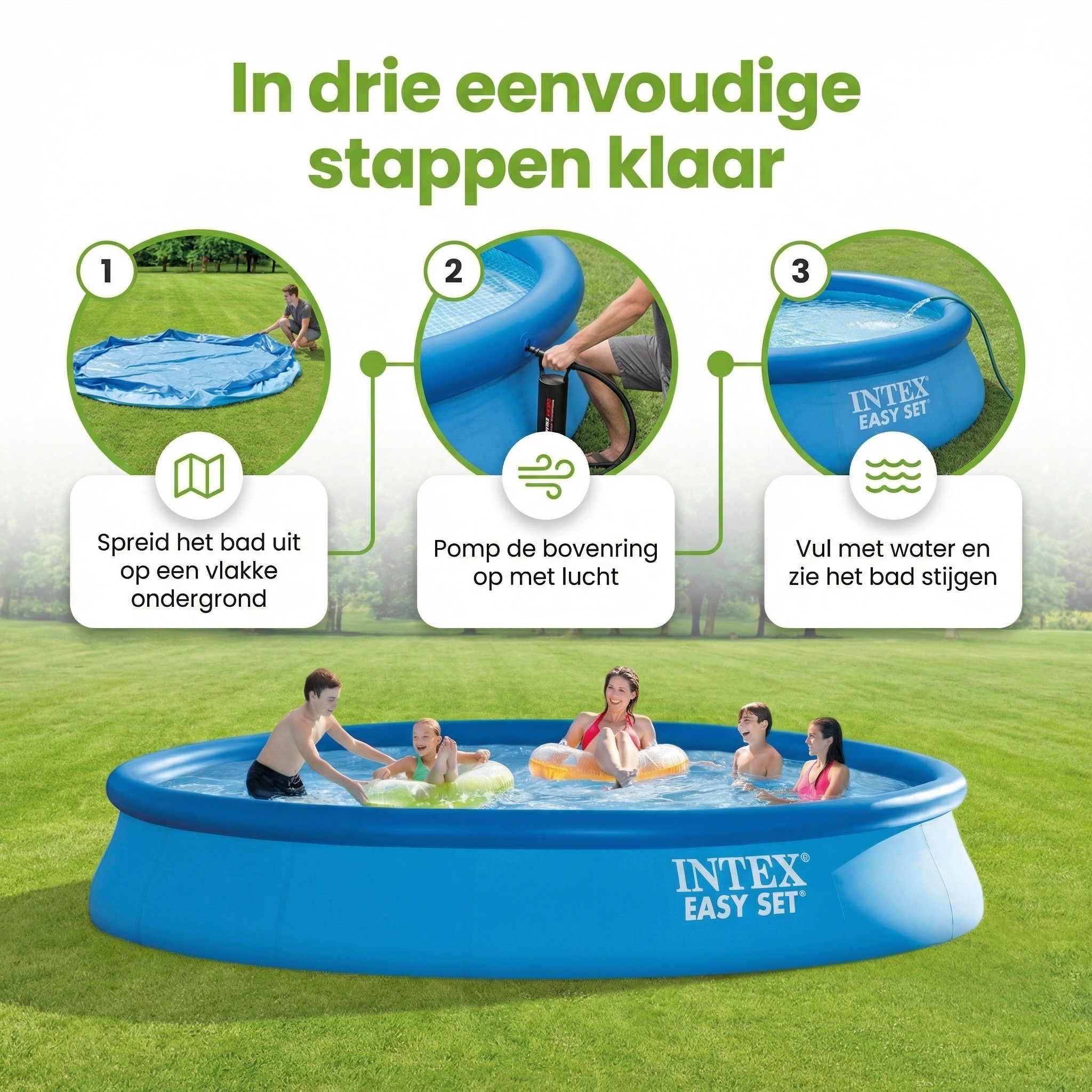 Intex easy set 457x84cm zwembad – 3-delig