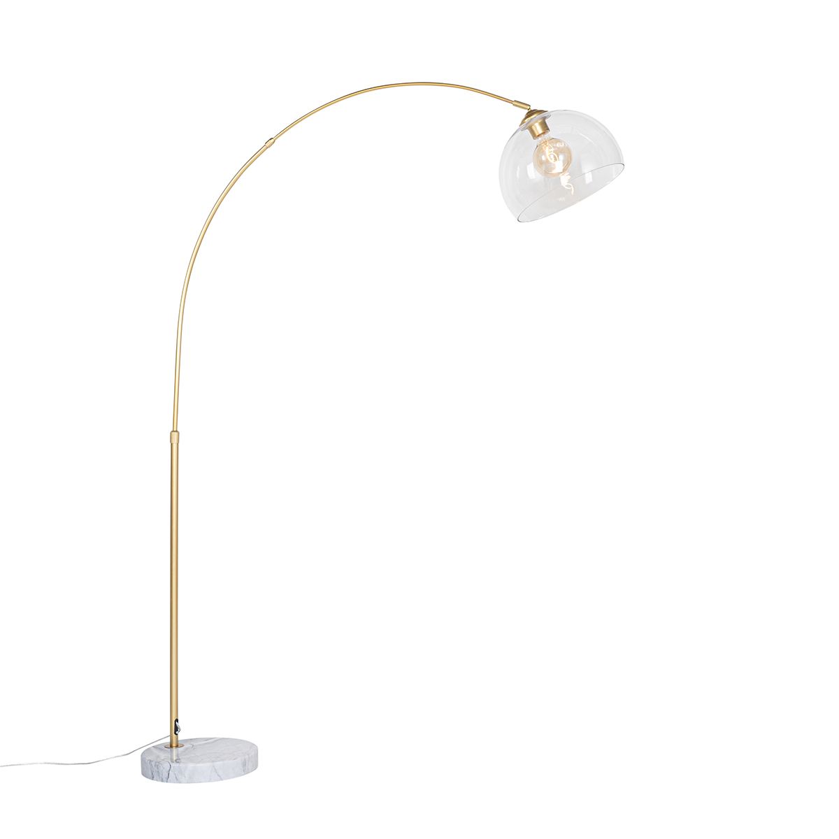 Smart booglamp messing met helder glas incl. Wifi G95 - Arc