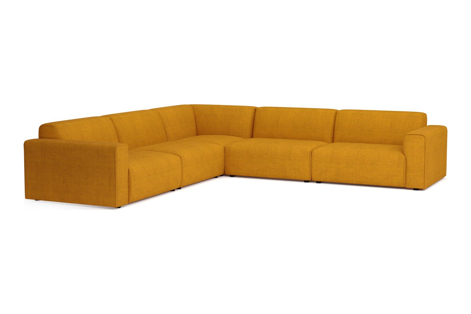 Monaco Lux hjørnesofa 33 hjørnesofa. Tekstil Fjord 9 Amber med sorte ben. Lux komfort.