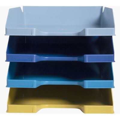 Exacompta BeeBlue - Lot de 4 corbeilles à courrier - couleurs assorties