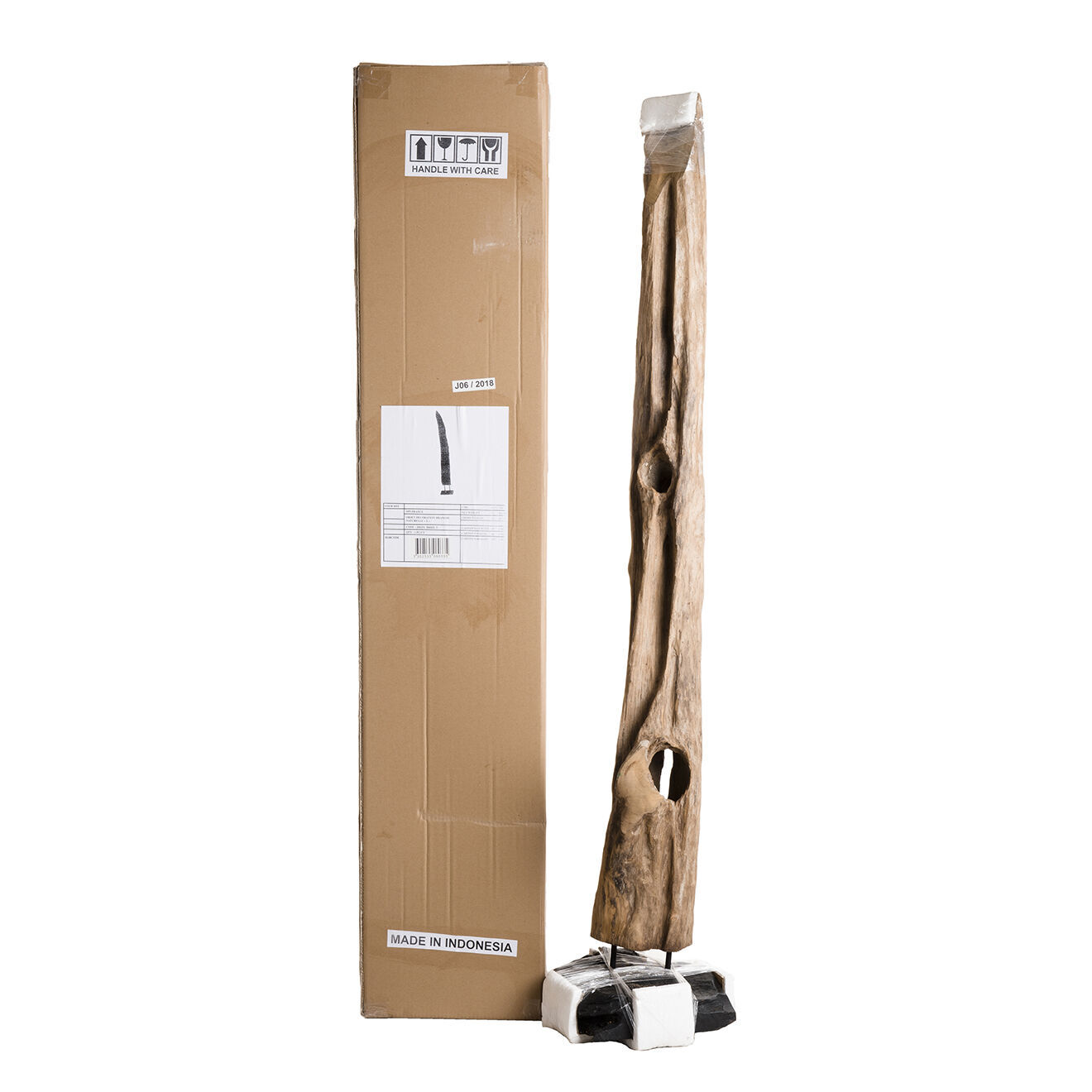 Macabane Sculpture branche L Clara teck - 28x26x150 cm