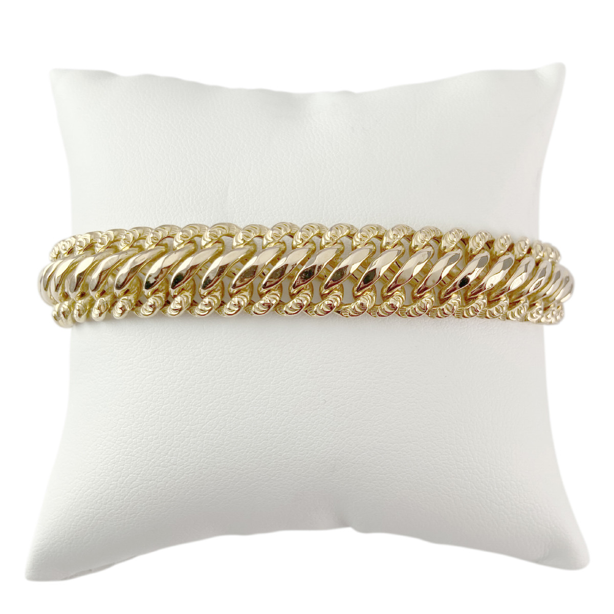 Bracelet d'occasion or 750 jaune maille américaine 19 cm