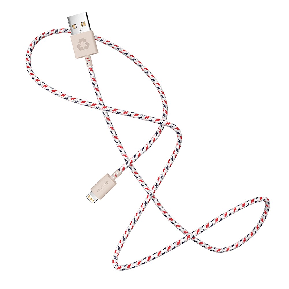 LE CORD Lightning Kabel 2m aus Fischnetz spiral