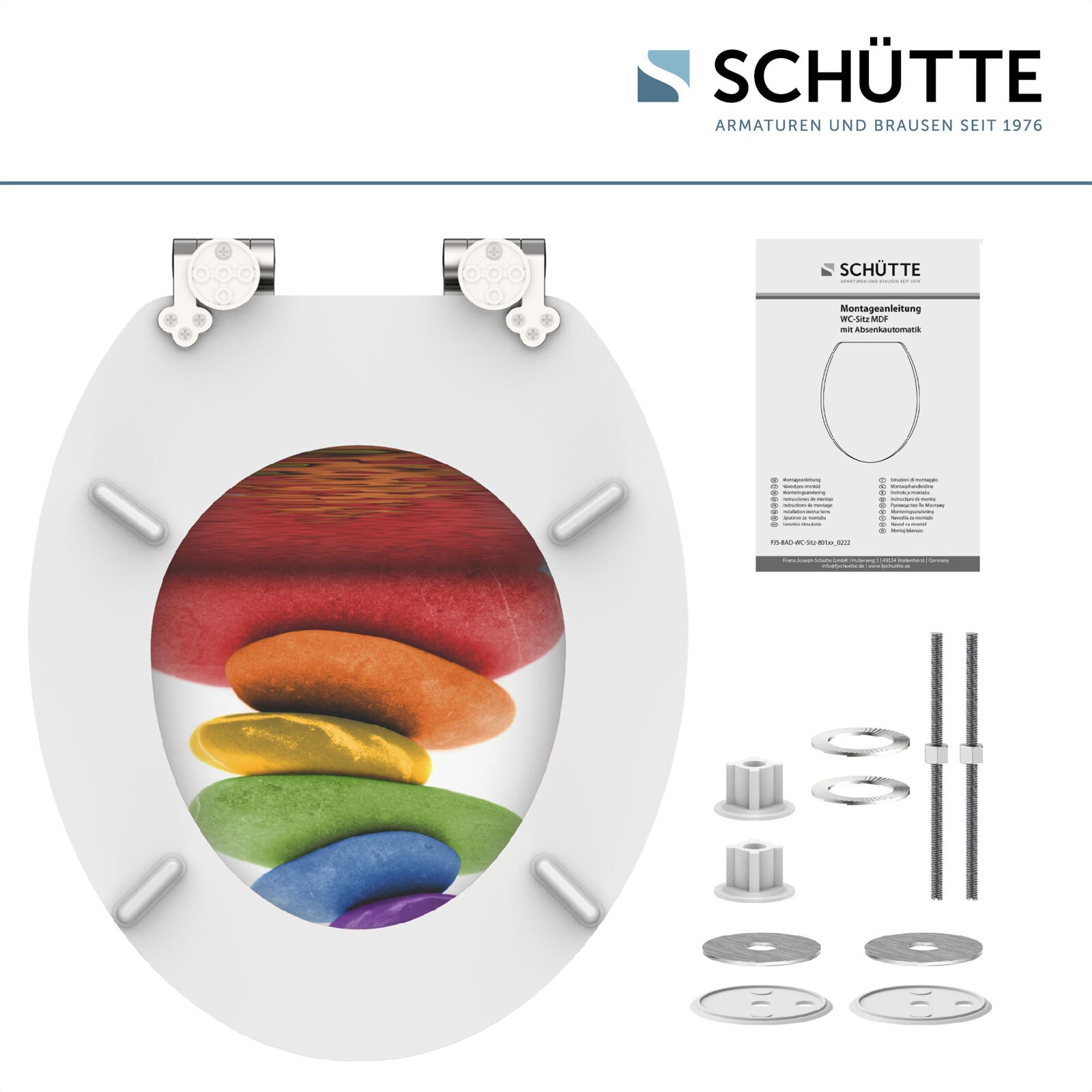 SCHÜTTE WC-Sitz Colorful Stones Absenkautomatik