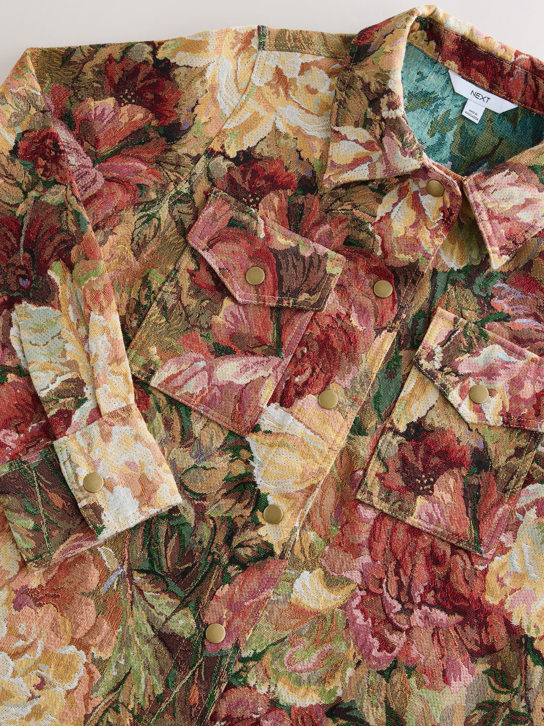 Meerkleurig met bloemenprint - Tapestry Long Sleeve Shacket