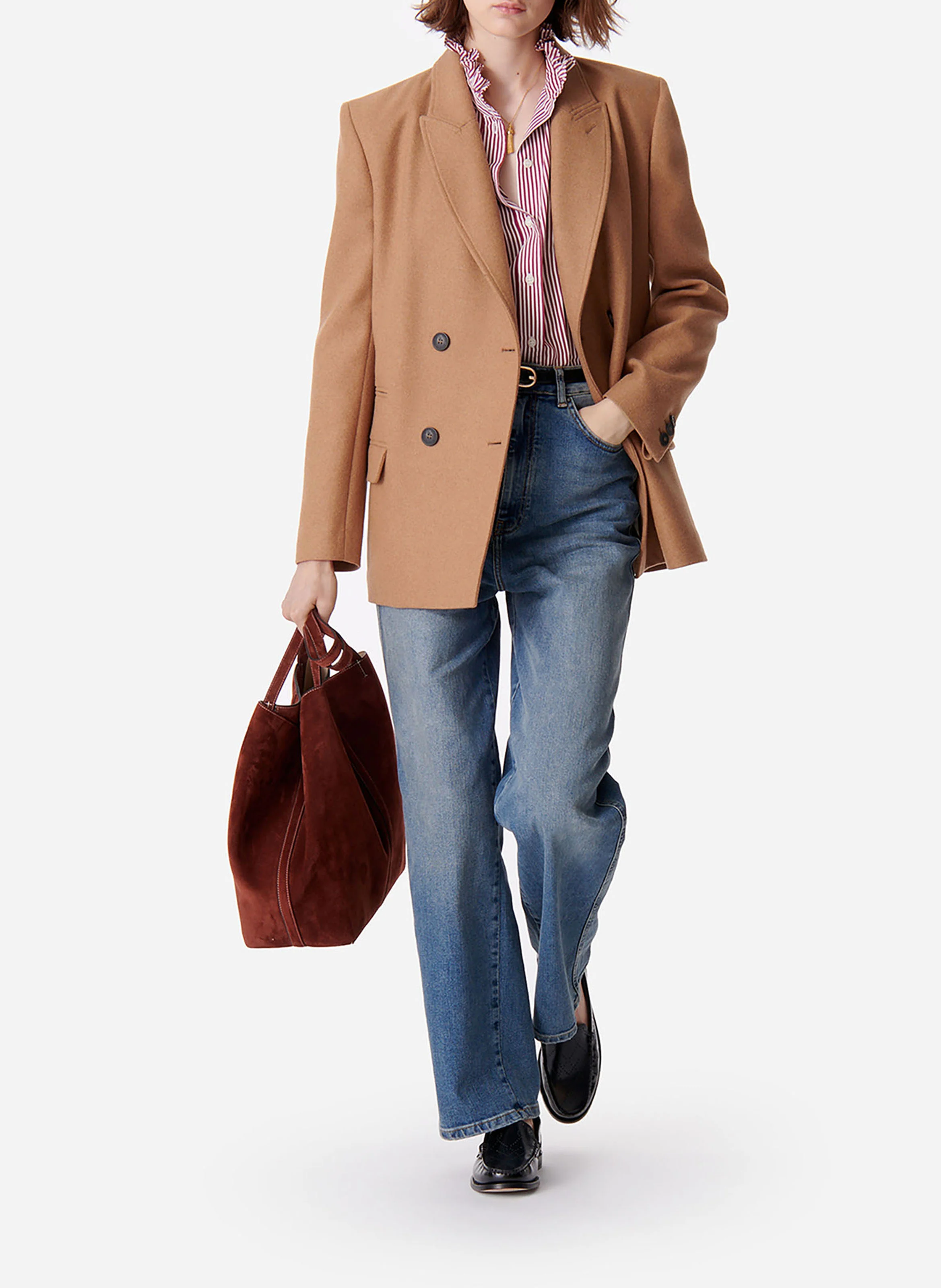 DAMARYS - Veste de tailleur en laine mélangée | Marron