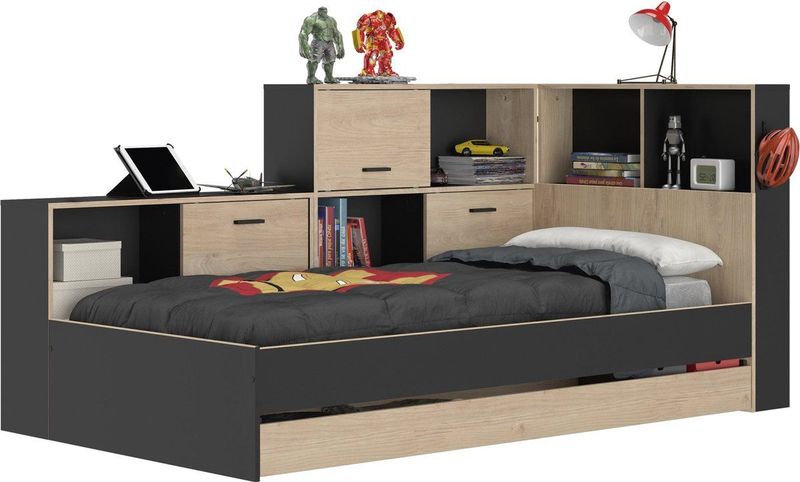 Erwan - Tienerbed - ChÃ¢taignier-design - Met Bedlade en Opbergruimte