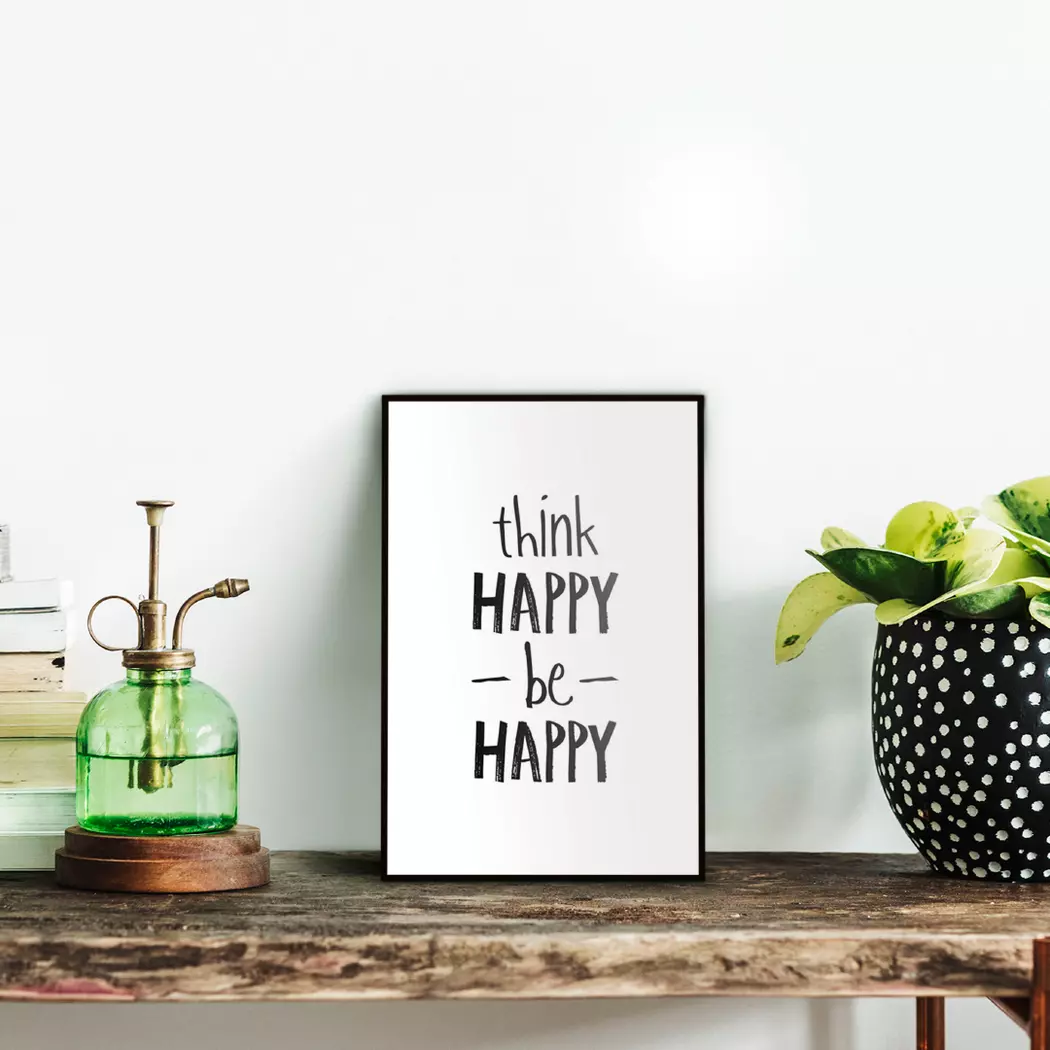 Wandbild 20 x 30 cm Think Happy