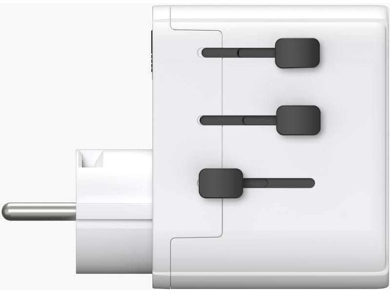 Vonmählen Weltreiseadapter Unity One Weiss Kompaktes Reiseladegerät mit drei zusätzlichen USB-Anschlüssen