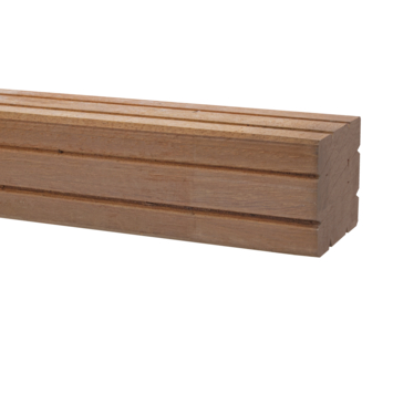 Tuinpaal vierkant Azobé hardhout geschaafd 6,5 x 6,5 x 270 cm