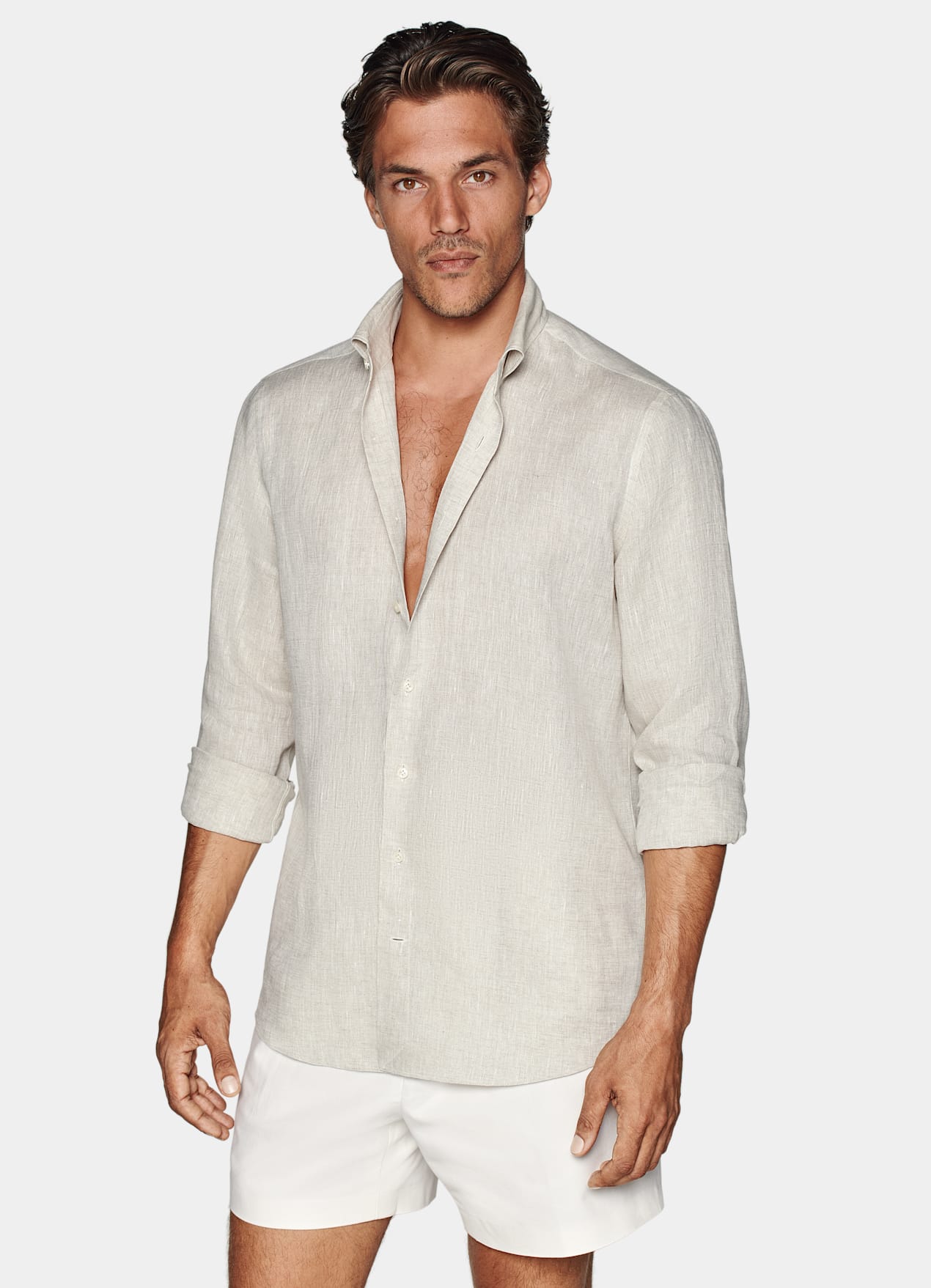 Chemise coupe Tailored sable