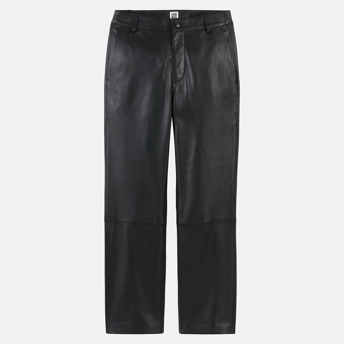 COLEÇÃO LA REDOUTE<br>Calças retas de pele de carneiro, comprimento 7/8
