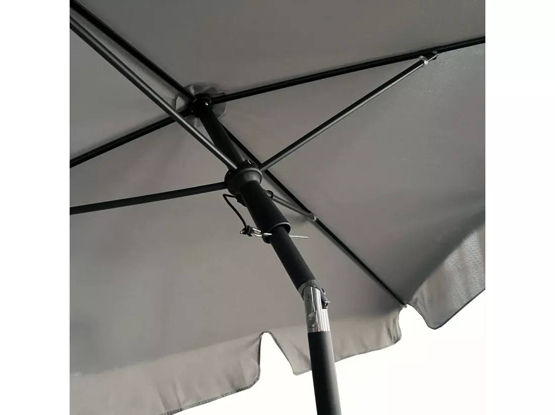 Parasol de plage FLOKS avec protection UV gris clair, Poids 2,8 kg Dimensions L200xl123xH235 cm