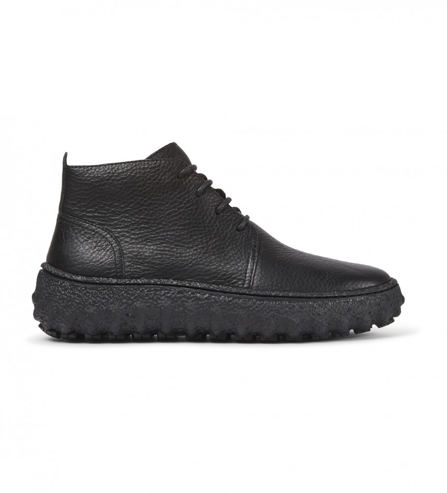 Botas de tornozelo Camper Ground em couro preto