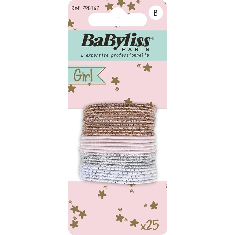 BaByliss KIDS Thin Glitter Elastics (798167) 25 Pieces
