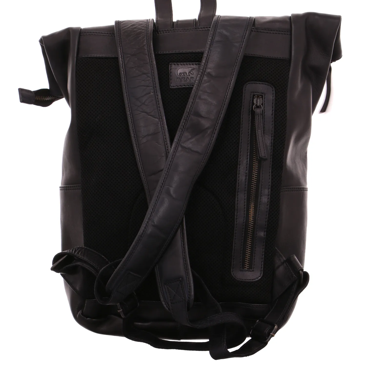 BEAR DESIGN Rucksack Schwarz Leder  mit Laptopfach Grösse 32x25