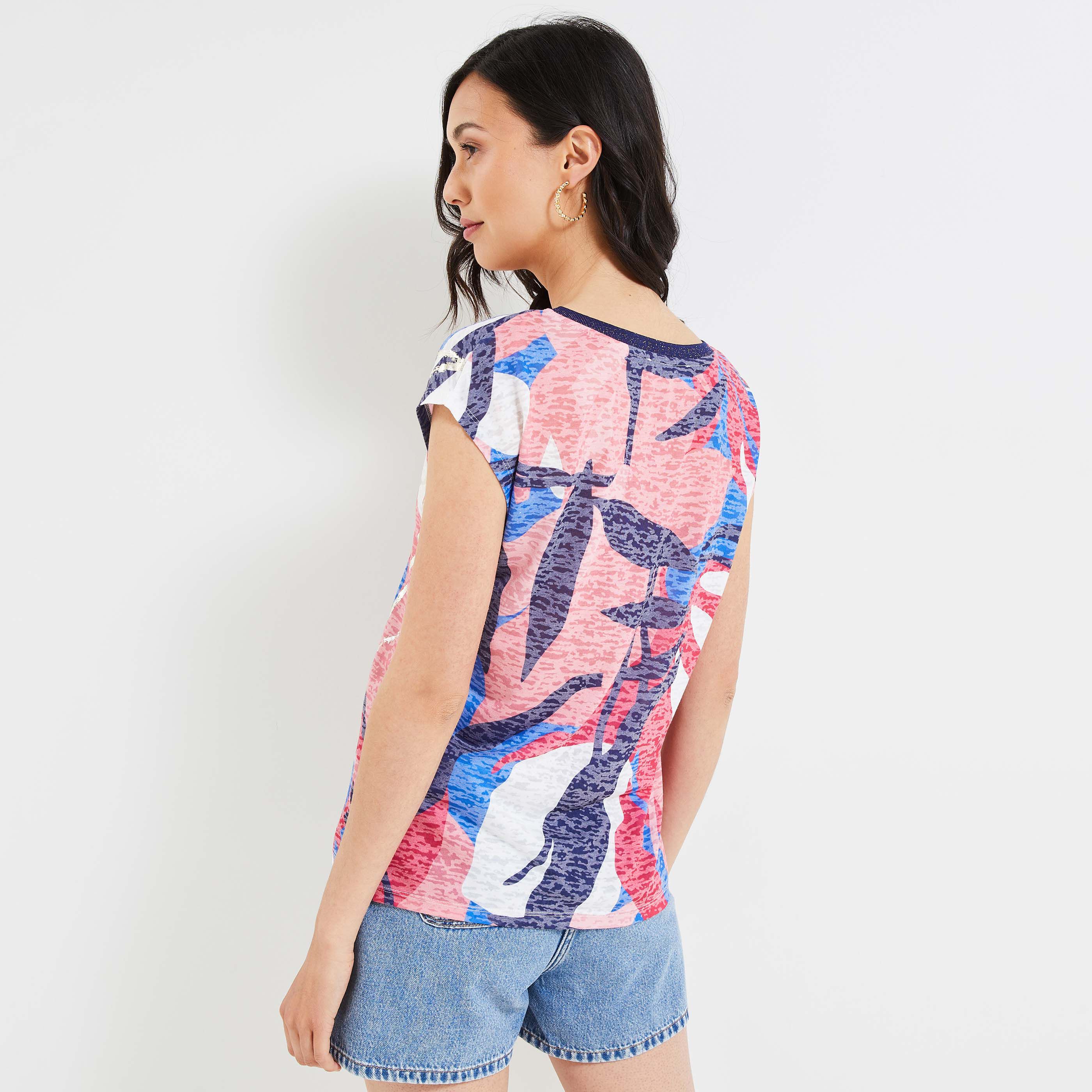 Tshirt imprimé femme - BLEU