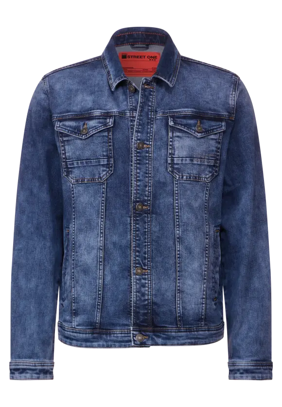 Mittelblaue Jeansjacke - indigo blue random wash