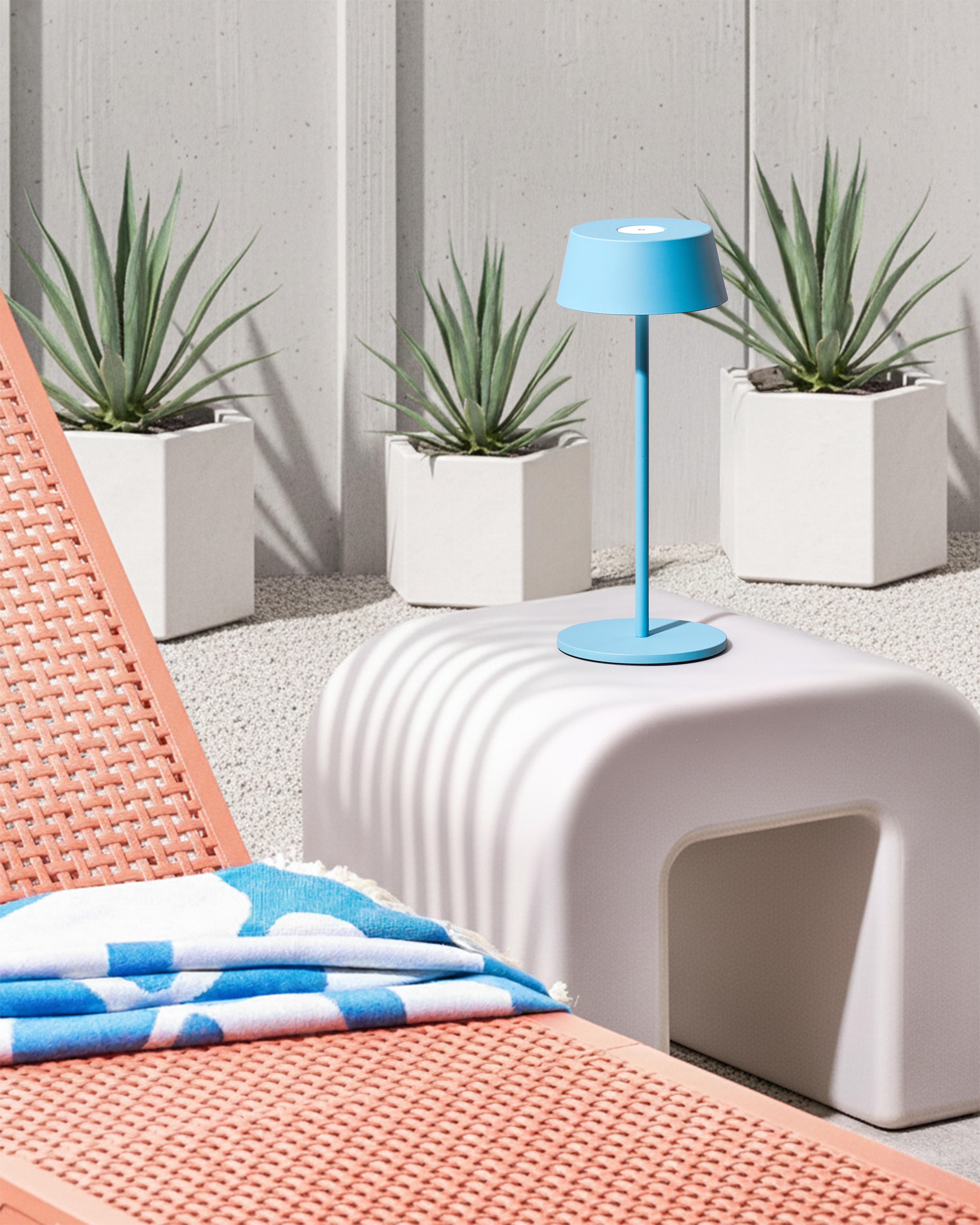 LED draadloze tafellamp GUDER met dimmer Metaal Blauw
